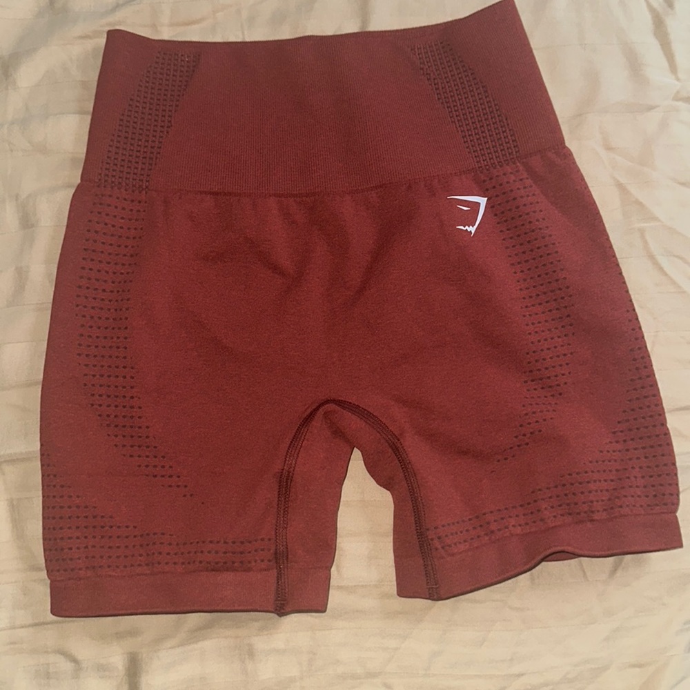 Dark Red GymShark Biker Shorts